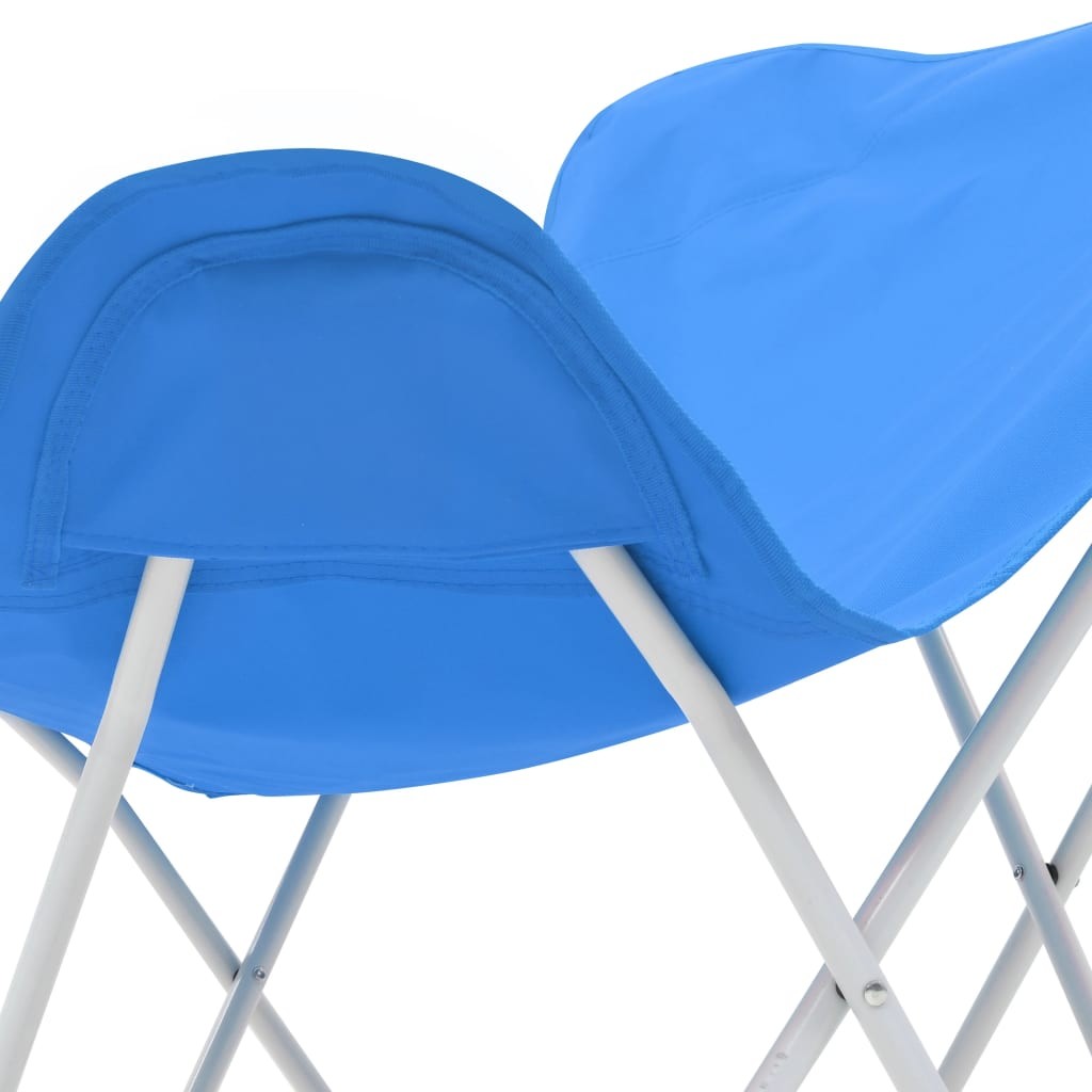 Butterfly Camping Chairs 2 pcs Foldable Blue